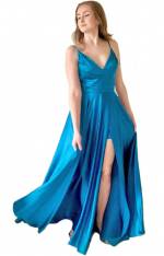 Satin Flowing Dress with Mini Skirt SALE